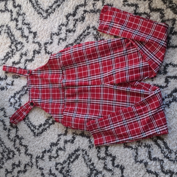 Shein maternity tartan Christmas overalls - Picture 2 of 6
